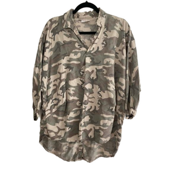SUZY D LONDON Oversized Button Back Camo Tunic Women’s Blouse in Size M - Picture 1 of 7